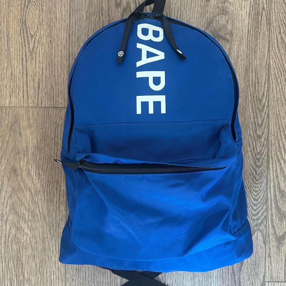 Bape Blue Nylon “Happy New Year” Backpack